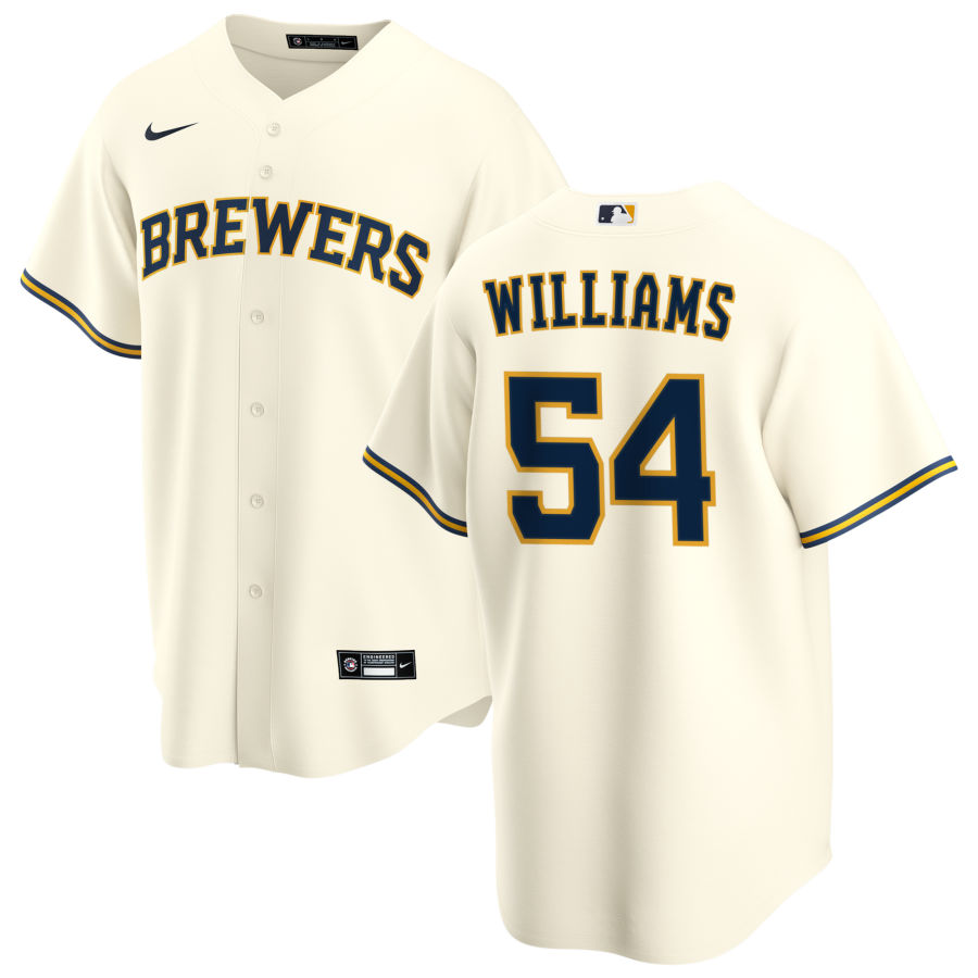 Nike Men #54 Taylor Williams Milwaukee Brewers Baseball Jerseys Sale-Cream